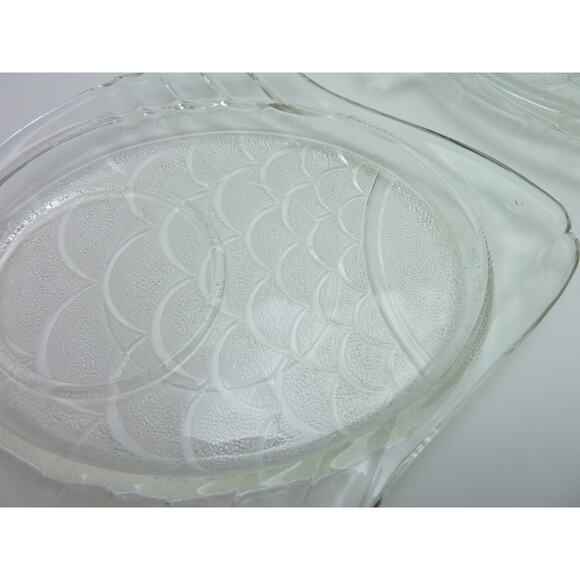 Vintage Clear Glass Fish Snack Trays Set of 5 Dishes Cabin Decor - Picture 5 of 7